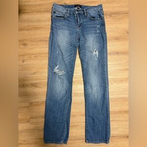 Judy Blue Distressed Straight Leg Jeans - Blue